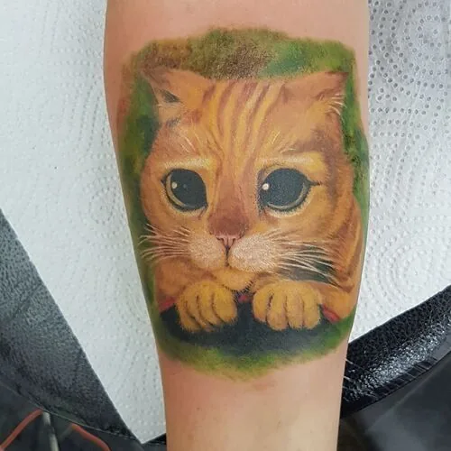 Katze Portrait Farbtattoo - Tattoostudio Spirit of 666 Oberhausen
