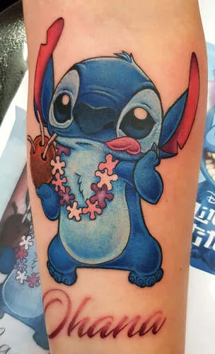 Stitch Disney Farbtattoo - Tattoostudio Spirit of 666 Oberhausen